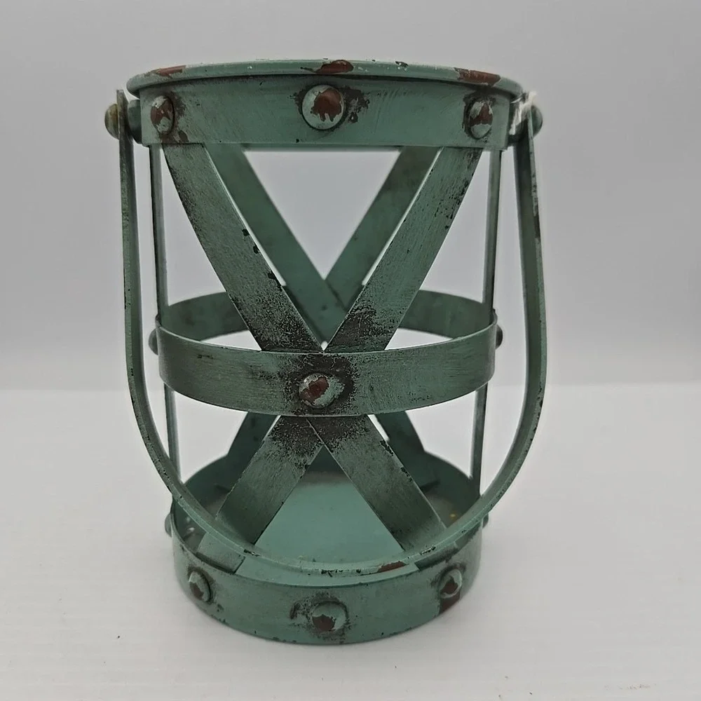 Drum‎ Style Metal Candle Holder Rustic